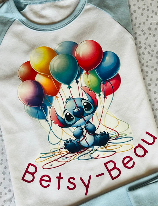 Stitch Balloon Personalised Pjamas